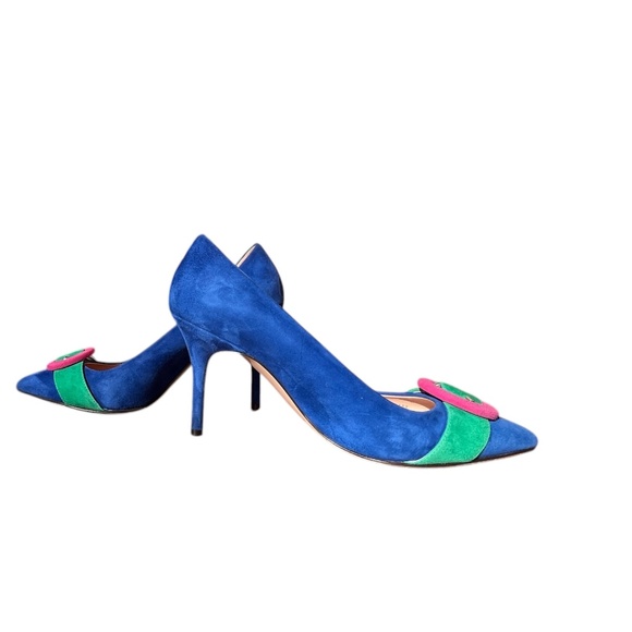J. Crew Elsie Blue and Green Heels with Pointed Toe and Stiletto Heel - Picture 4 of 7